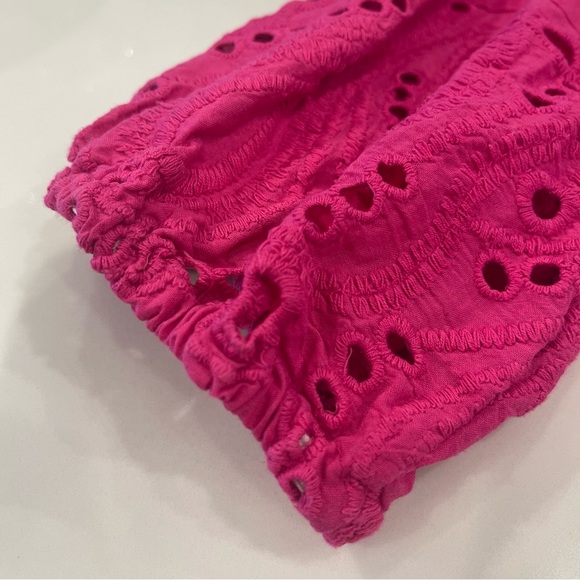 NWOT Jennifer & Grace hot pink eyelet long sleeve blouse - Picture 4 of 16